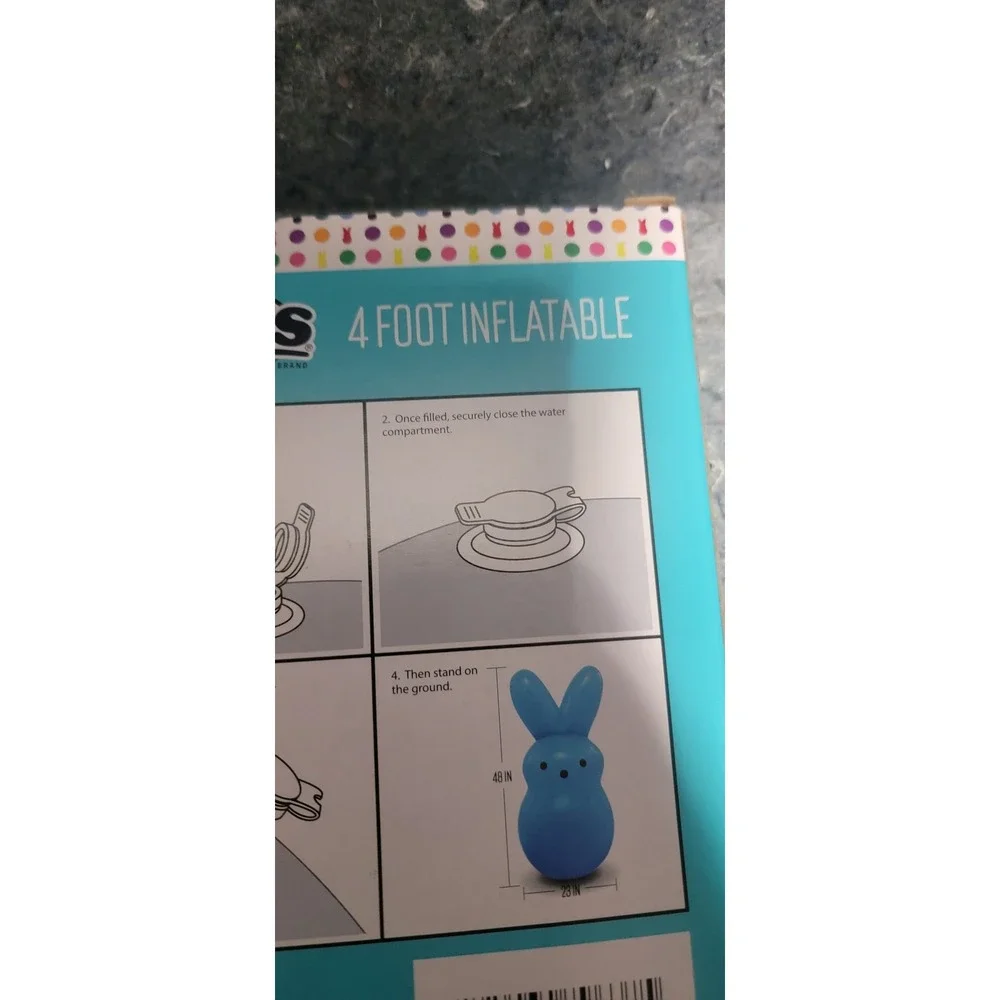 PEEPS 4' Foot Inflatable Blue Yard Easter Bunny Blow-Up NWT and‎ Sealed